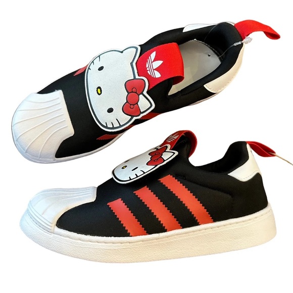 adidas Originals Superstar 360 x Hello Kitty Sneakers Black/Red Little Kids 3 - Picture 3 of 8